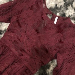 🔴EVERYTHING MUST GO🔴 XHILARATION LACE LONG SLEEVE FIT AND FLARE /A LINE DRESS